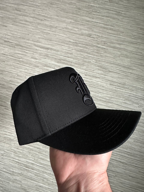 Black on black B SnapBack